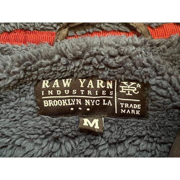 Raw Yarn Industries Brooklyn NYC LA Men's Sherpa Navy Full Zip Jacket. Size M - Picture 3 of 7